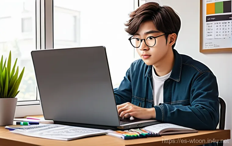웹툰작가가 알아야 할 세무 상식 - **Prompt 1: The Aspiring Webtoon Artist's Financial Awakening**
    "A young, diverse webtoon artist...