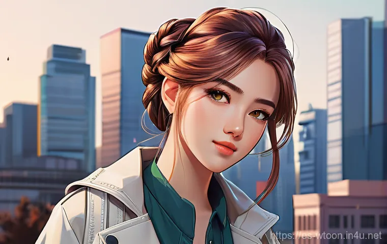 웹툰 작화 트렌드 분석 - Image Prompt 1: "The Melding of Worlds" Character Portrait**