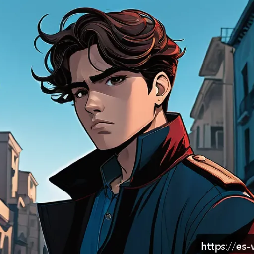 웹툰작가의 크리에이티브 발상법 - A dramatic webtoon first panel scene featuring a young adult character in a dynamic, striking pose t...
